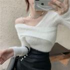 Cold-shoulder Wrap Sweater