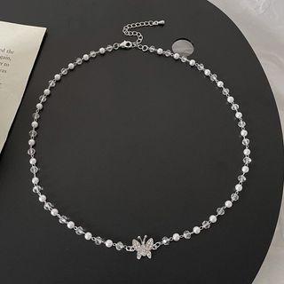 Butterfly Faux Crystal Alloy Choker