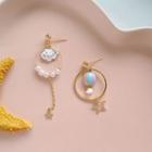 Non-matching Cloud & Balloon Hoop Drop Earring / Clip-on Earring