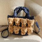 Bear Shirred Strap Crossbody Bag