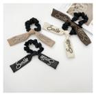 Leather Faux Rhinestone Lettering Hair Tie