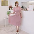 Tie-back Smock-waist Midi Dress