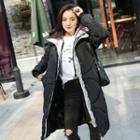 Two-tone Hooded Long Padded Coat