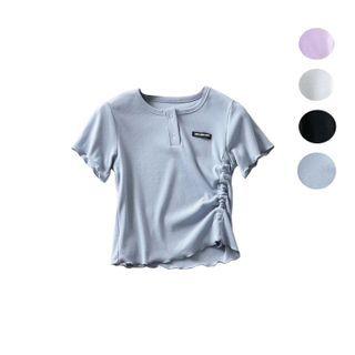 Ruched Short-sleeve Cropped T-shirt