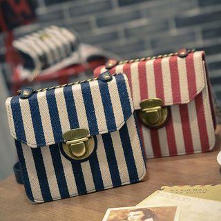 Striped Chain Strap Crossbody Bag