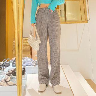 Houndstooth Straight Leg Pants