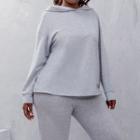 Plus Size Lace Panel Hoodie