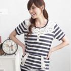 Lace-panel Striped Top