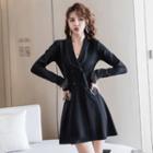 Fringed Double Breasted Coat Dress