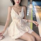 Spaghetti Strap Layered Mini A-line Dress