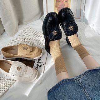 Quilted Panel Platform Loafers