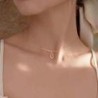 Droplet Pendant Sterling Silver Choker Light Gold - One Size