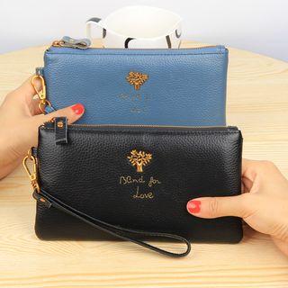 Genuine Leather Tree Long Wallet