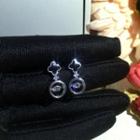 Sterling Silver Rhinestone Clover Earrings