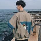 Dog Print Panel Shirt Jacket
