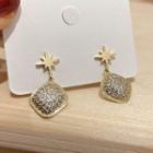 Star Rhinestone Drop Earring 1 Pair - Gold & Silver - One Size