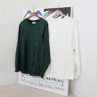 Round-neck Pintuck-detail Pullover