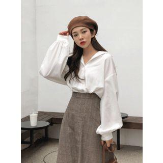 Balloon-sleeve Loose-fit Blouse
