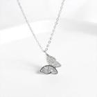 Rhinestone Butterfly Necklace As Shown In Figure - One Size