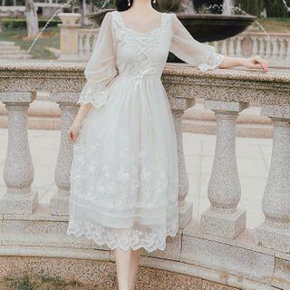 Mesh Embroidered Dress