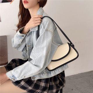 Faux Leather Shoulder Bag Off-white - One Size