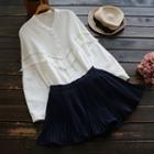 Fringed Pintuck Blouse