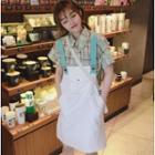 Plaid Short-sleeve Shirt / Contrast-trim Jumper Dress