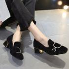 Faux Fur Block-heel Loafers