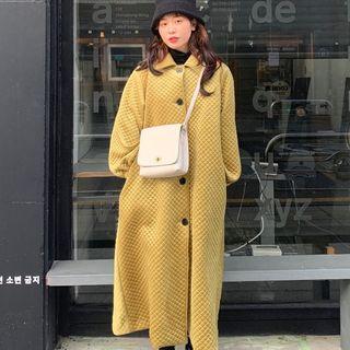 Quilted Single-breasted Midi Coat