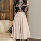 Set: Lace Blouse + Midi A-line Skirt
