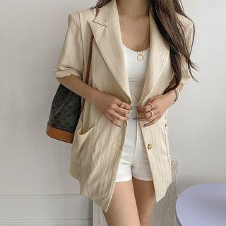 Peak-lapel Cutout-back Blazer