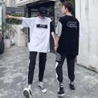 Couple Matching Elbow-sleeve Letter T-shirt / Pants
