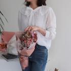 Tie-front Frilled-collar Blouse