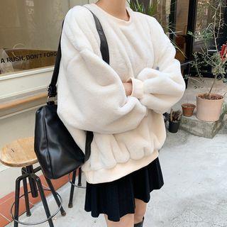 Faux-fur Oversize Sweatshirt