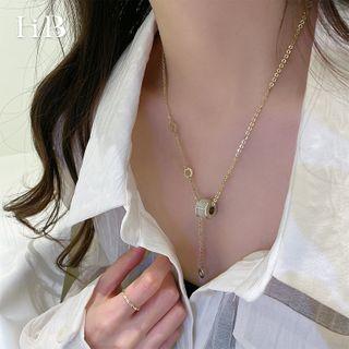 Cat Eye Stone Necklace Gold - 54cm