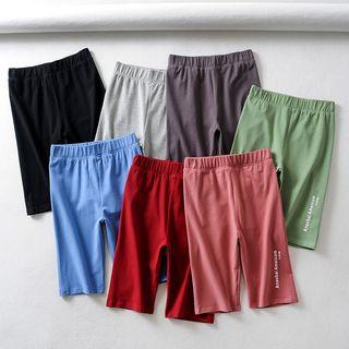 Lettering Elastic Waist Cropped Leggings