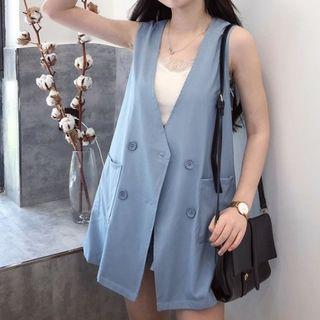 Set: Plain Slim-fit Vest + Shorts