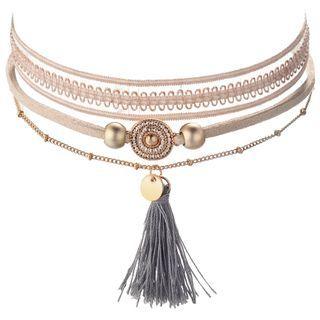 Layered Necklace Light Color - Three Layers - Light Color