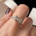 Bow Alloy Open Ring Silver - One Size