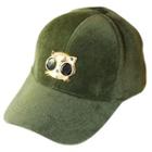 Cat Appliqued Baseball Cap Army Green - One Size