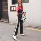 Mid-rise Contrast-trim Dress Pants
