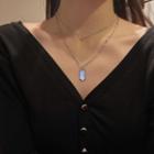 Tag Pendant Layered Choker Necklace 1 Pc - Silver - One Size