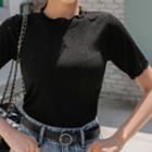 Plus Size Lettuce-edge Slim-fit T-shirt