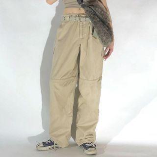 Plain High Waist Wide-fit Straight Leg Pants
