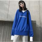 Loose-fit Colorblock Pullover Blue - One Size