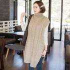 Turtle-neck Slit-side Top