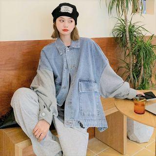 Two-tone Loose-fit Denim Jacket