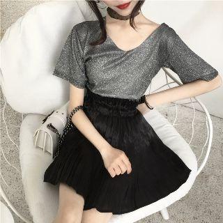 Set: Glitter Top + A-line Skirt