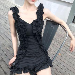 Frilled Slim-fit Playsuit