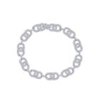 Fashion And Elegant Geometric Double Round Bracelet With Cubic Zirconia 17cm Silver - One Size